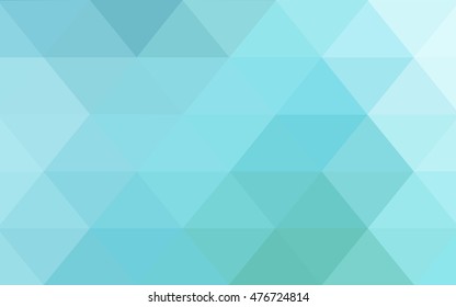 Light blue, green triangle mosaic template. Colorful illustration in abstract style with gradient. A completely new template for your business design.