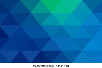 Light blue, green triangle mosaic background. Glitter abstract illustration with an elegant design. Brand-new style for your business design.