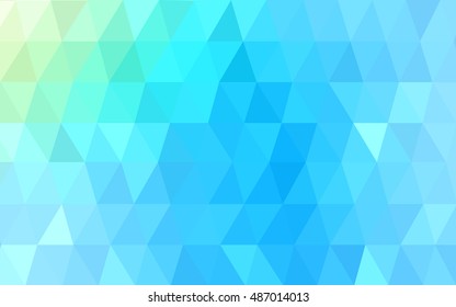 Light blue, green triangle mosaic template. An elegant bright illustration with gradient. The template can be used as a background for cell phones.