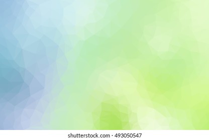 Light blue, green triangle mosaic background. A vague abstract illustration with gradient. A completely new design for your business.