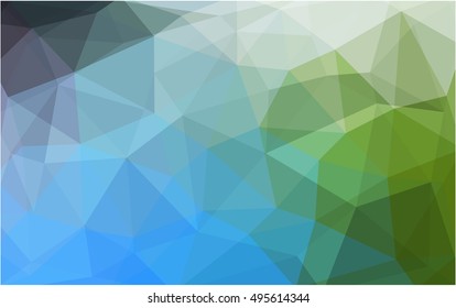 Light blue, green triangle mosaic background. Glitter abstract illustration with an elegant design. Brand-new design for your business.