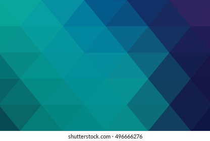 Light blue, green triangle mosaic pattern. Colorful illustration in abstract style with gradient. Brand-new design for your business.