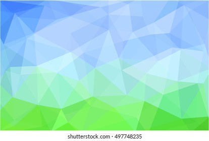 Light blue, green triangle mosaic pattern. A vague abstract illustration with gradient. The polygonal design can be used for your web site.