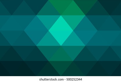 Light blue, green triangle mosaic pattern. Brand-new colored illustration in blurry style with gradient. The completely new template can be used for your brand book.