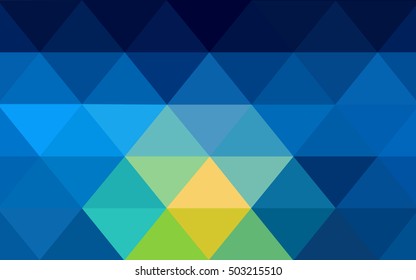Light blue, green triangle mosaic template. Colorful illustration in abstract style with gradient. Brand-new design for your business.