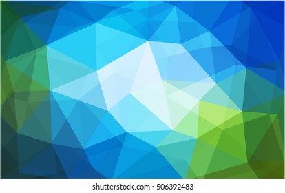 Light blue, green triangle mosaic template. A vague abstract illustration with gradient. A completely new template for your business design.