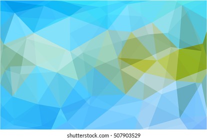 Light blue, green triangle mosaic pattern. Colorful abstract illustration with gradient. A completely new template for your business design.