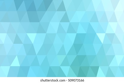 Light blue, green triangle mosaic background. Shining colored illustration in a brand-new style. Triangular pattern for your business design.