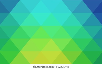 Light blue, green triangle mosaic template. Colorful illustration in abstract style with gradient. The template can be used as a background for cell phones.