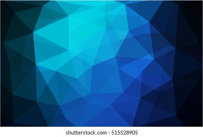 Light blue, green triangle mosaic pattern. Colorful illustration in abstract style with gradient. Brand-new design for your business.