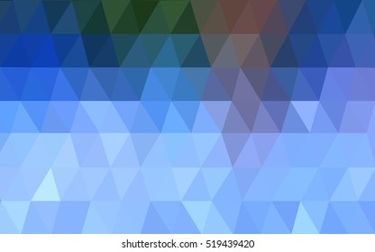 Light blue, green triangle mosaic background. Creative geometric illustration in Origami style with gradient. The template can be used as a background for cell phones.