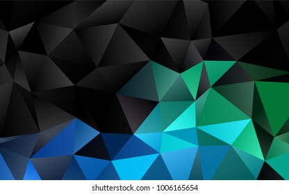 Light Blue, Green vector abstract mosaic background. An elegant bright illustration with gradient. Triangular pattern for your business design.
