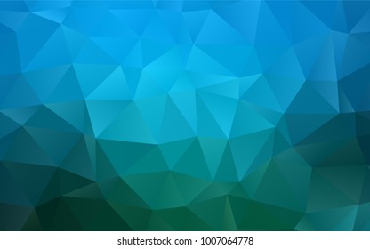 Light Blue, Green vector abstract mosaic pattern. Triangular geometric sample with gradient.  The completely new template can be used for your brand book.