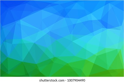 Light Blue, Green vector abstract textured polygonal background. Blurry triangle design. Pattern can be used for background.