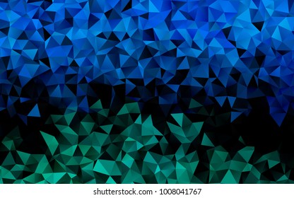 Light Blue, Green vector abstract polygonal template. Shining illustration, which consist of triangles. A completely new design for your business.
