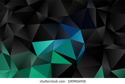 Light Blue, Green vector abstract polygonal template. Creative illustration in halftone style with gradient. A completely new design for your business.
