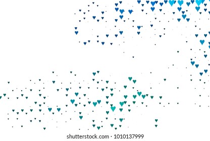 Light Blue, Green vector abstract small hearts on white background. Template for valentine day with sweet, romantic concept. Amazing pattern for your design, banner, leaflet.