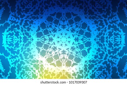 Light Blue, Green vector abstract doodle template. Colorful abstract illustration with lines drawn by child in Asian style. The textured pattern can be used for website.