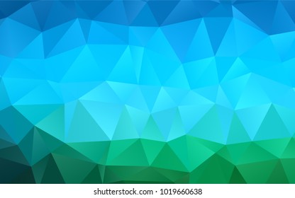 Light Blue, Green vector abstract mosaic pattern. A vague abstract illustration with gradient. A completely new template for your business design.