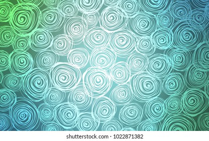 Light Blue, Green vector abstract doodle pattern. Glitter abstract illustration with doodles and roses. The template can be used as a background for cell phones.