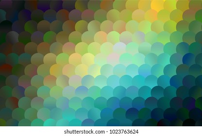 Light Blue, Green vector abstract pattern with circles. Geometry template for your business design. Background with colored spheres.