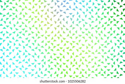 Light Blue, Green vector abstract colorful background, which consist of triangles. Pattern with colored triangles on white background.