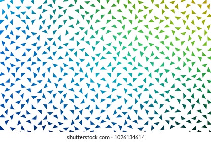 Light Blue, Green vector abstract colorful background, which consist of triangles. Pattern with colored triangles on white background.