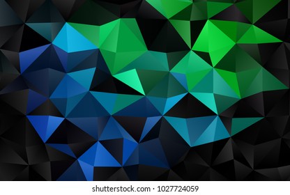 Light Blue, Green vector abstract mosaic pattern. A sample with polygonal shapes. The polygonal design can be used for your web site.