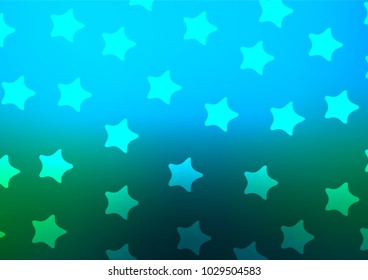 Light Blue, Green vector abstract doodle pattern. Ethnic elegant natural pattern with gradient. The pattern can be used for coloring books and pages for kids.