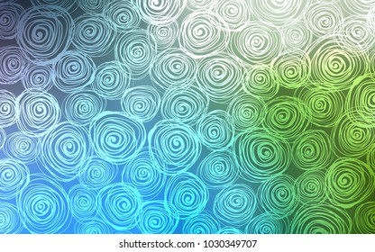 Light Blue, Green vector abstract doodle background. Colorful abstract illustration with roses in doodle style. The elegant pattern can be used as a part of a brand book.