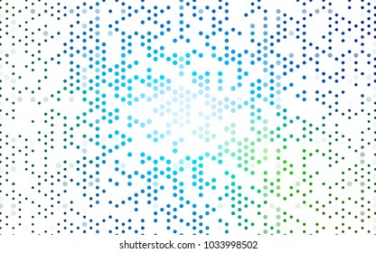 Light Blue, Green vector abstract pattern with circles. Geometry template for your business design. Background with colored spheres.