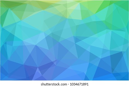 Light Blue, Green vector abstract textured polygonal background. Blurry triangle design. Pattern can be used for background.