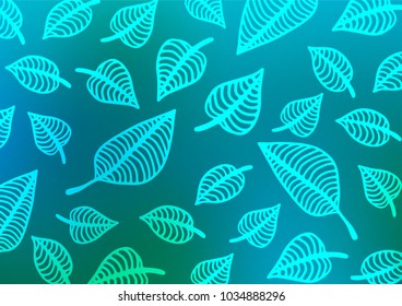 Light Blue, Green vector abstract doodle texture. An elegant bright illustration with lines in Natural style. A completely new template for your business design.