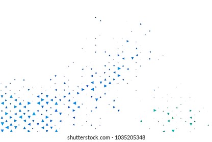 Light Blue, Green vector abstract colorful background, which consist of triangles. Pattern with colored triangles on white background.