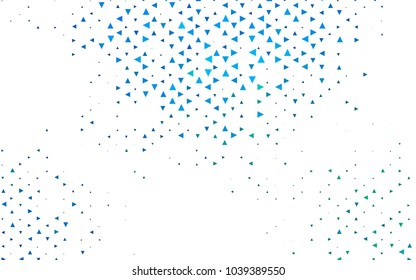 Light Blue, Green vector abstract colorful background, which consist of triangles. Pattern with colored triangles on white background.