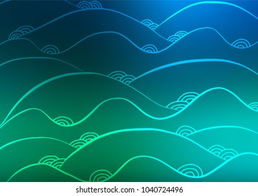 Light Blue, Green vector abstract doodle background. Geometric doodle illustration in Origami style with gradient. Hand painted design for web, wrapping, wallpaper.