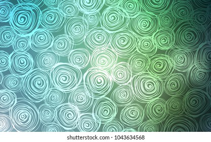 Light Blue, Green vector abstract doodle template. An elegant bright illustration with roses in Natural style. A completely new template for your business design.