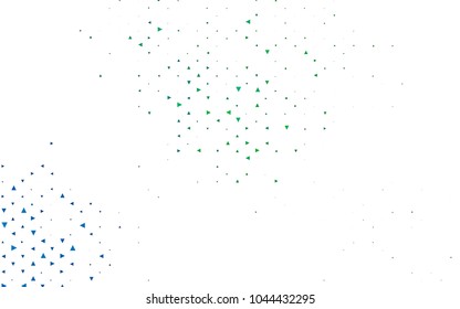 Light Blue, Green vector abstract colorful background, which consist of triangles. Pattern with colored triangles on white background.
