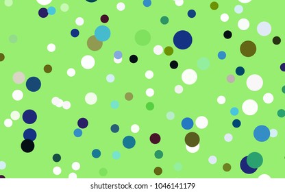 Light Blue, Green vector abstract pattern with circles. Geometry template for your business design. Background with colored spheres.