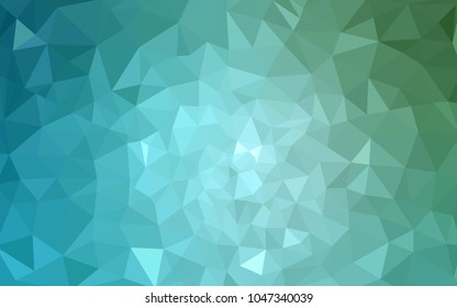 Light Blue, Green vector abstract textured polygonal background. Blurry triangle design. Pattern can be used for background.
