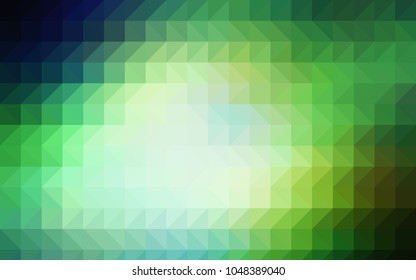 Light Blue, Green vector abstract mosaic background. Creative illustration in halftone style with gradient. Brand-new style for your business design.