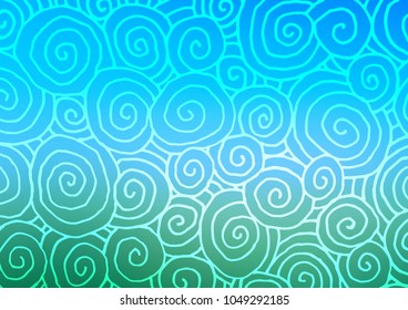Light Blue, Green vector abstract doodle pattern. A completely new color illustration in doodle style. Hand painted design for web, leaflet, textile.