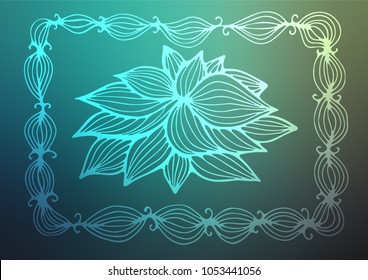 Light Blue, Green vector abstract doodle template. Colorful abstract illustration with lines in Asian style. The completely new template can be used for your brand book.