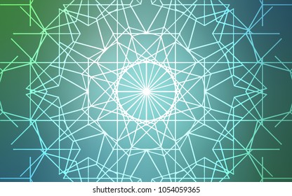 Light Blue, Green vector abstract doodle pattern. Blurred decorative design in Indian style with lines drown by child. A completely new design for your business.