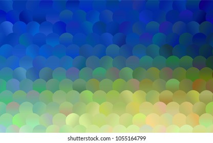 Light Blue, Green vector abstract pattern with circles. Geometry template for your business design. Background with colored spheres.