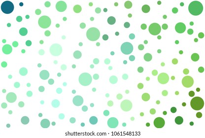 Light Blue, Green vector abstract pattern with circles. Geometry template for your business design. Background with colored spheres.