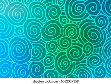 Light Blue, Green vector abstract doodle texture. Brand-new colored illustration in blurry style with doodles. The template can be used as a background for cell phones.