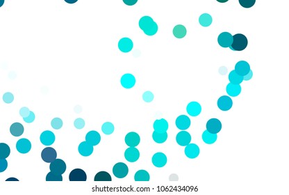 Light Blue, Green vector abstract pattern with circles. Geometry template for your business design. Background with colored spheres.