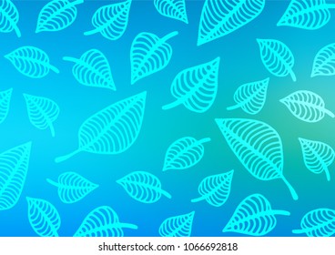 Light Blue, Green vector abstract doodle template. Blurred decorative design in Indian style with Zen tangles. The best blurred design for your business.