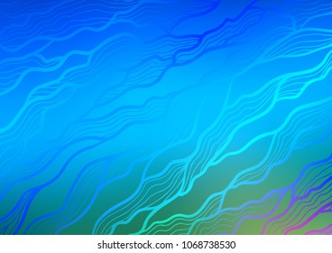Light Blue, Green vector abstract doodle background. Creative illustration in blurred style with doodles and Zen tangles. Brand-new design for your business.
